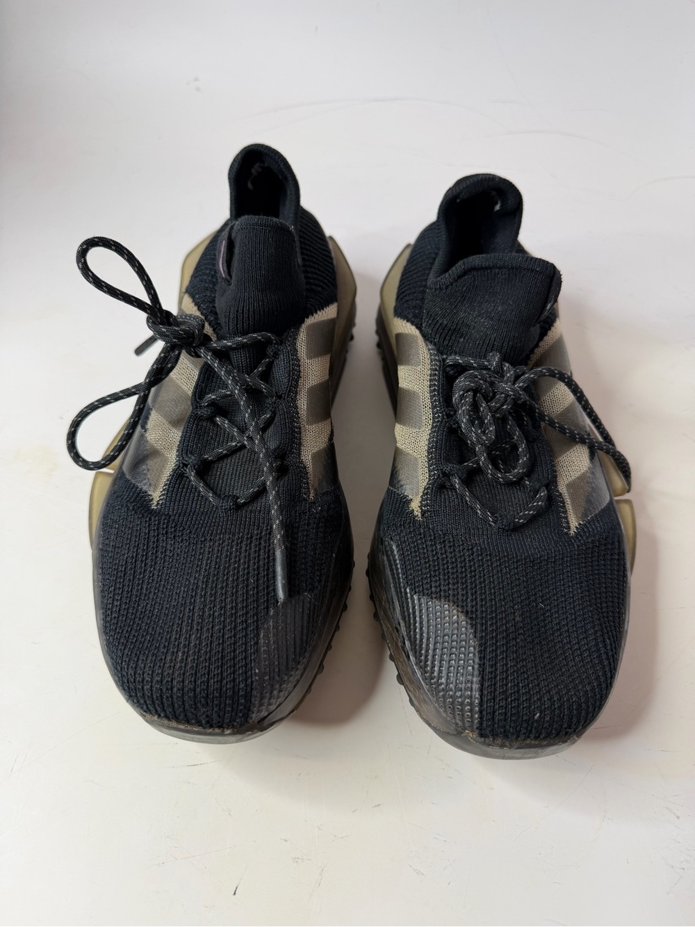 adidas NMD Black and Tan Knit Slip-On Sneakers